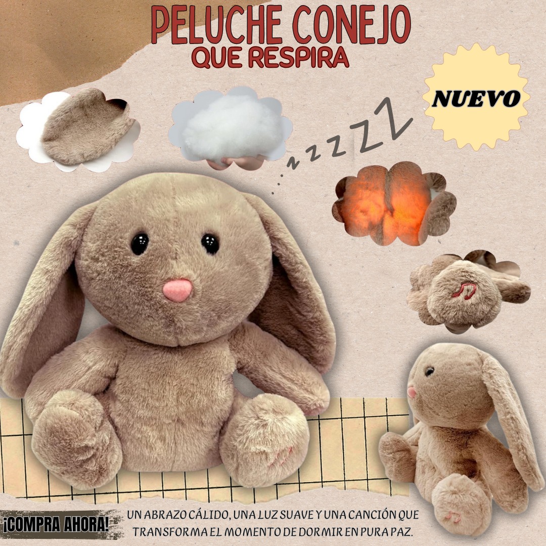 Miniatura 3 de CONEJO PELUCHE CON RESPIRACION Y MUSICA
